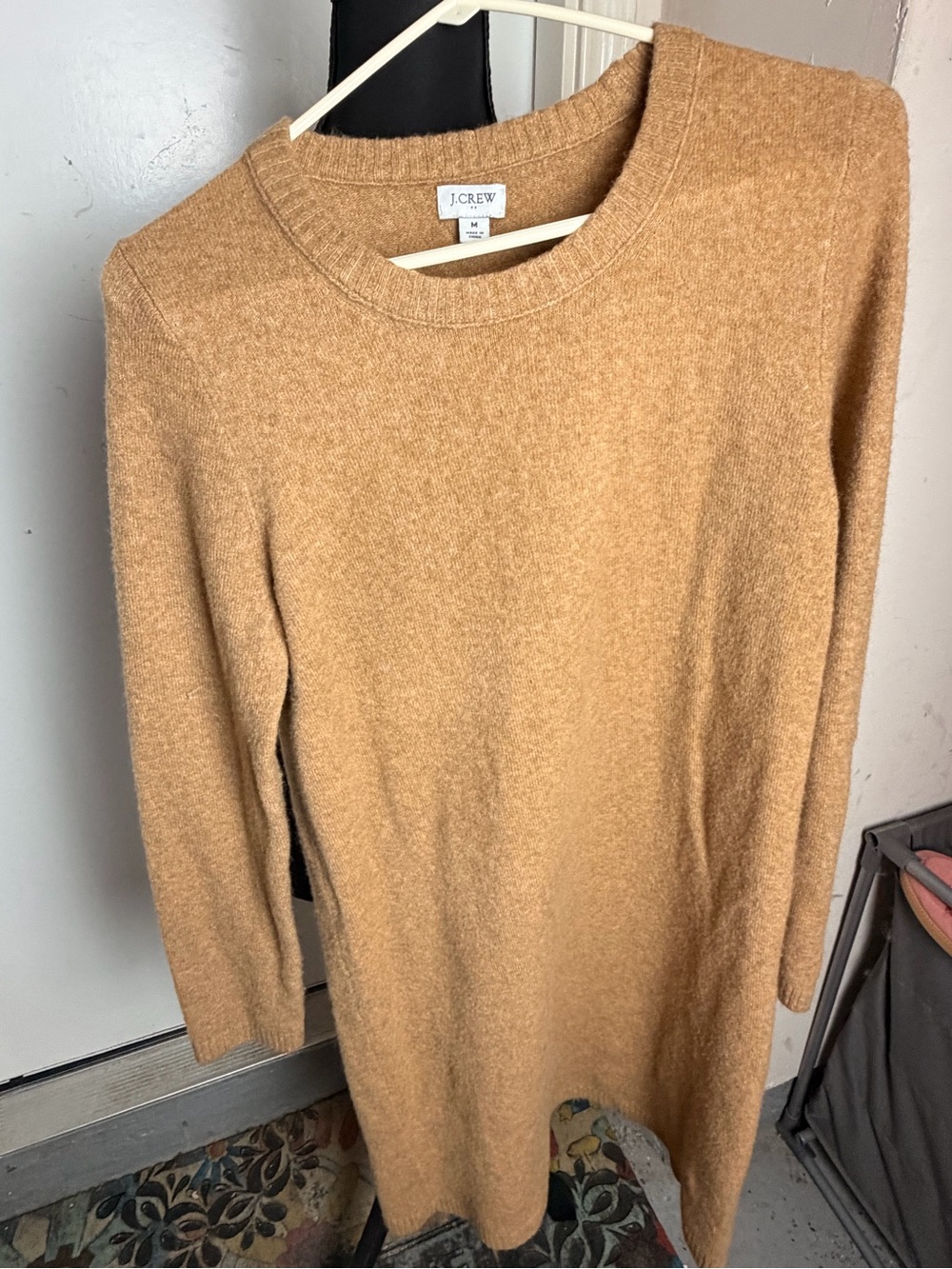 J. Crew Women's Camel Crewneck Sweater Dress